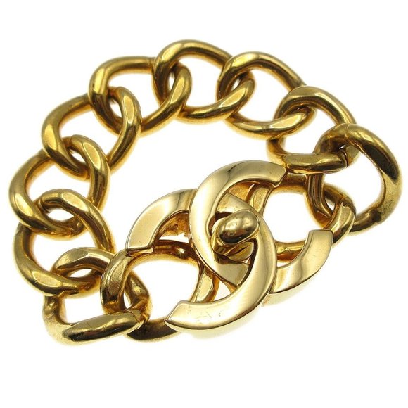Chanel Turnlock Motif Charm Gold Chain Bracelet - Picture 1 of 4